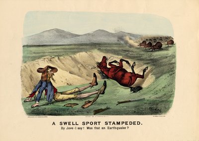 A Swell Sport Stampeded, Pub. by Currier and Ives, 1882 by Thomas Worth